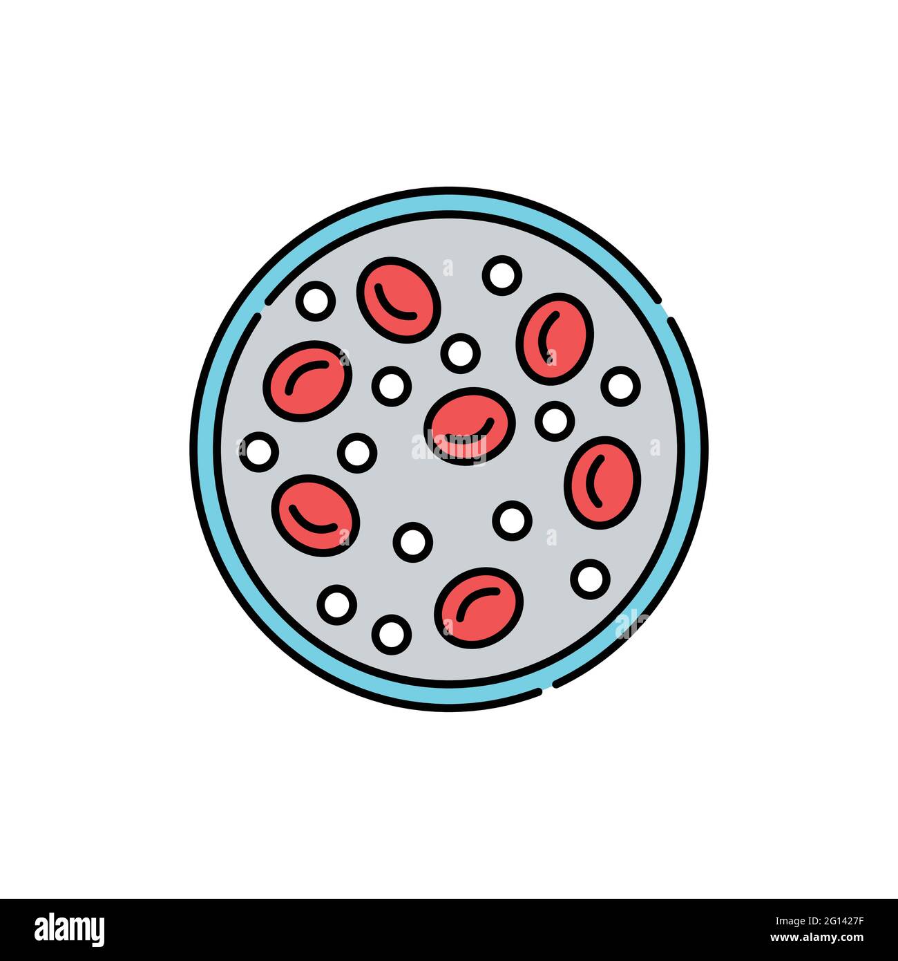 Blood glucose line color icon. Diabetes. Structural chemical formula Stock Vector