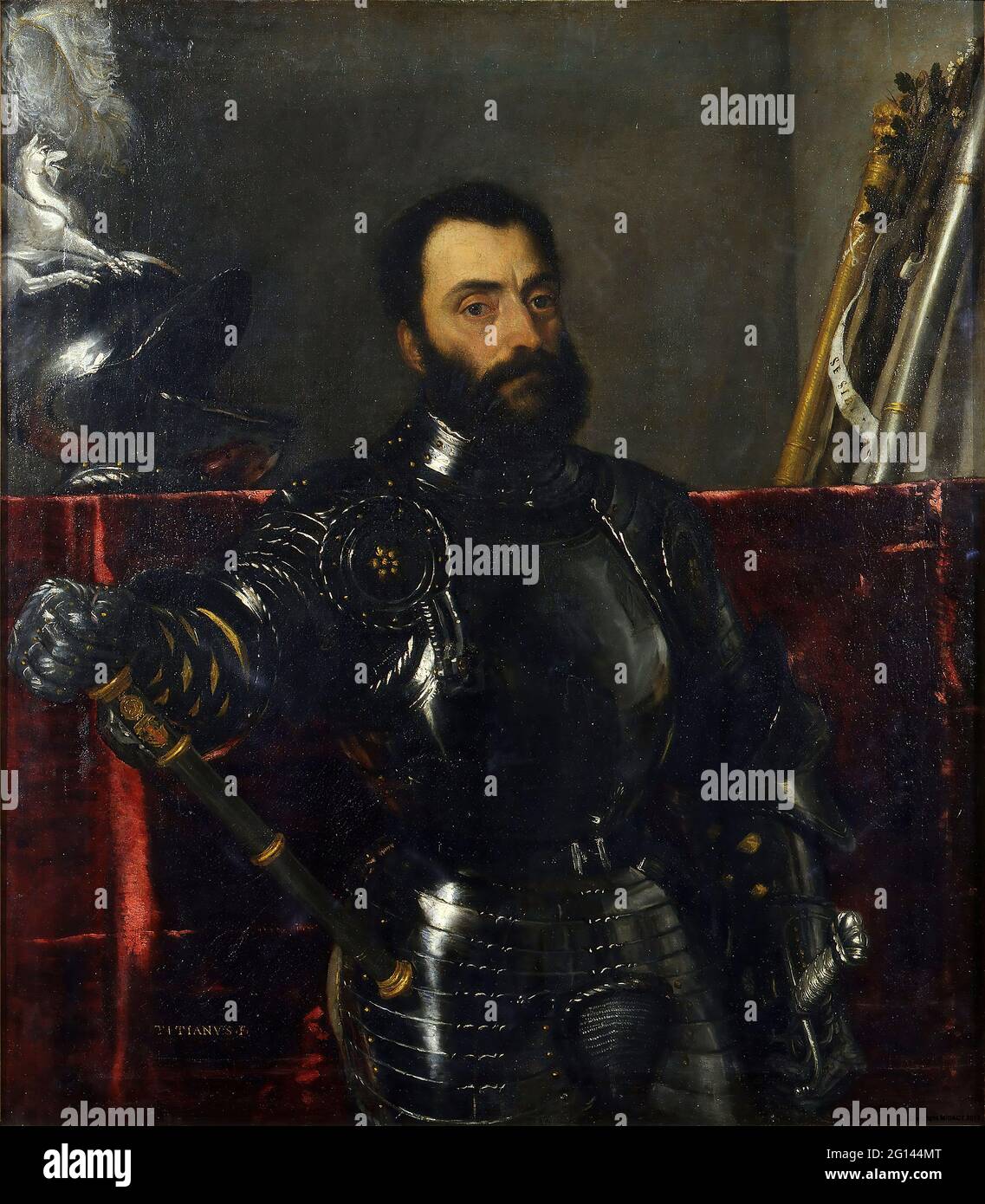 Tiziano Vecellio -  Portrait of Francesco Maria Della Rovere Stock Photo