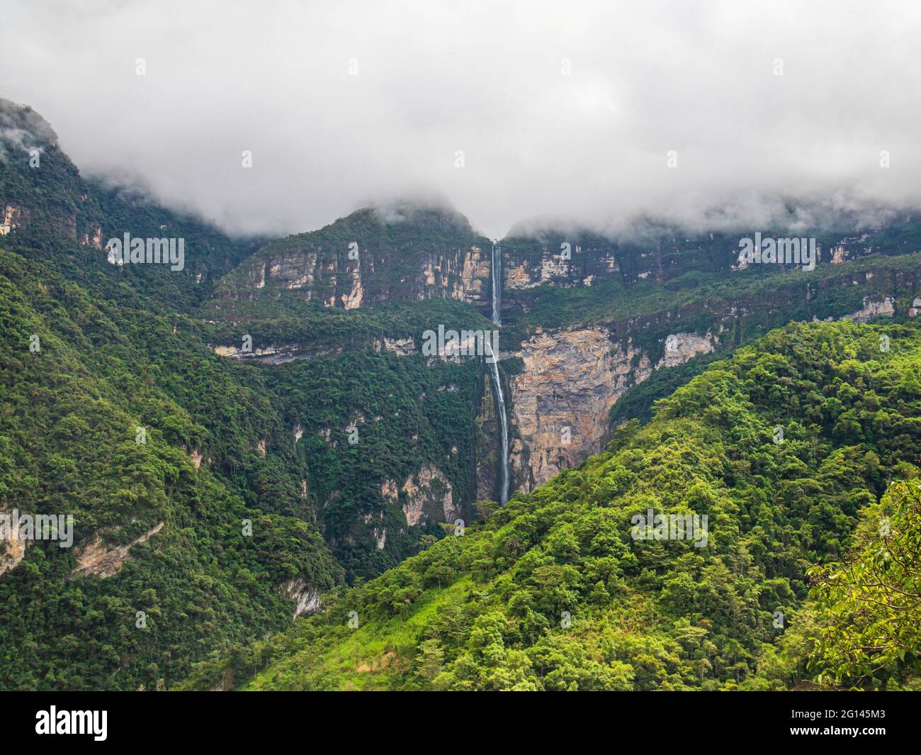 Catarata de Gocta, one of the highest waterfalls in the world Stock ...