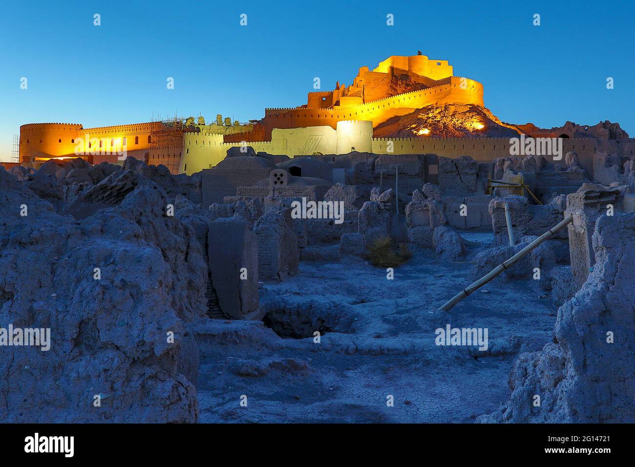 Remains of Bam Castle in the province of Kerman, Iran Stock Photo