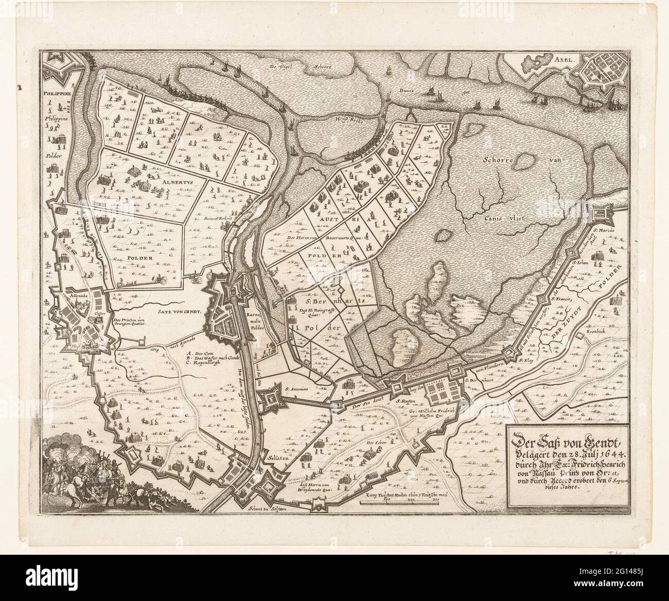 : Karte der Umgebung 1702 Landau 23 x 33,5 cm Kupferstich Pfalz