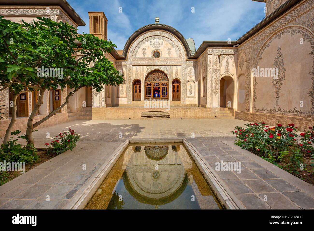 Traditional historic Iranian house known as Tabatabei House, in Kashan, Iran Stock Photo
