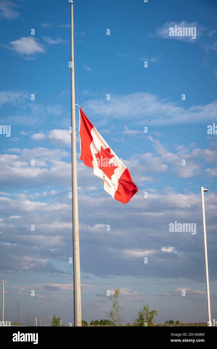 Canadian flag at half mast hires stock photography and images Alamy