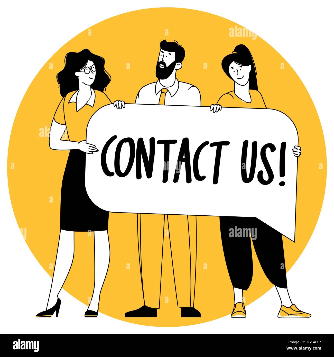 Contact us cartoon hi-res stock photography and images - Alamy
