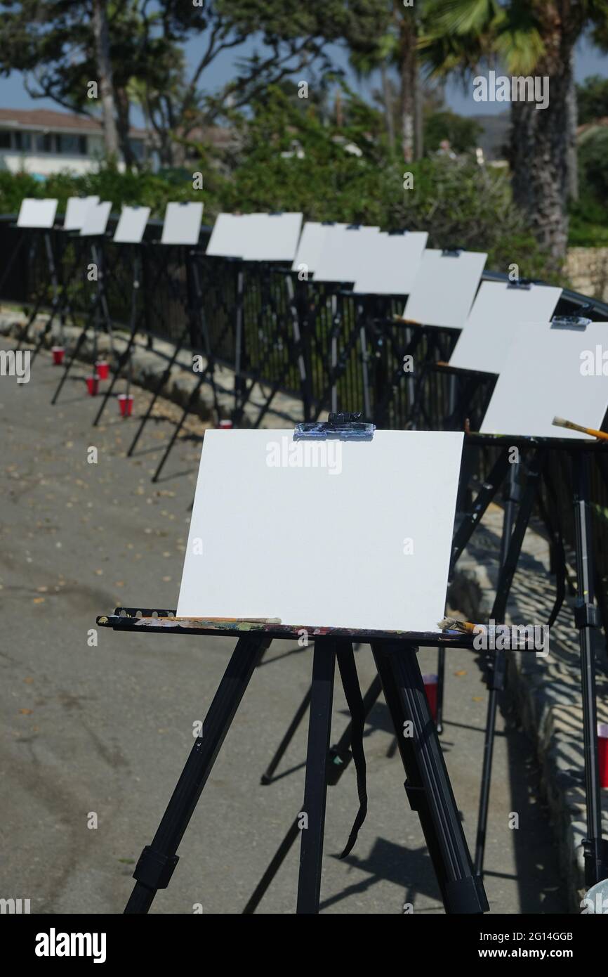 preparation for the on location artist Stock Photo Alamy
