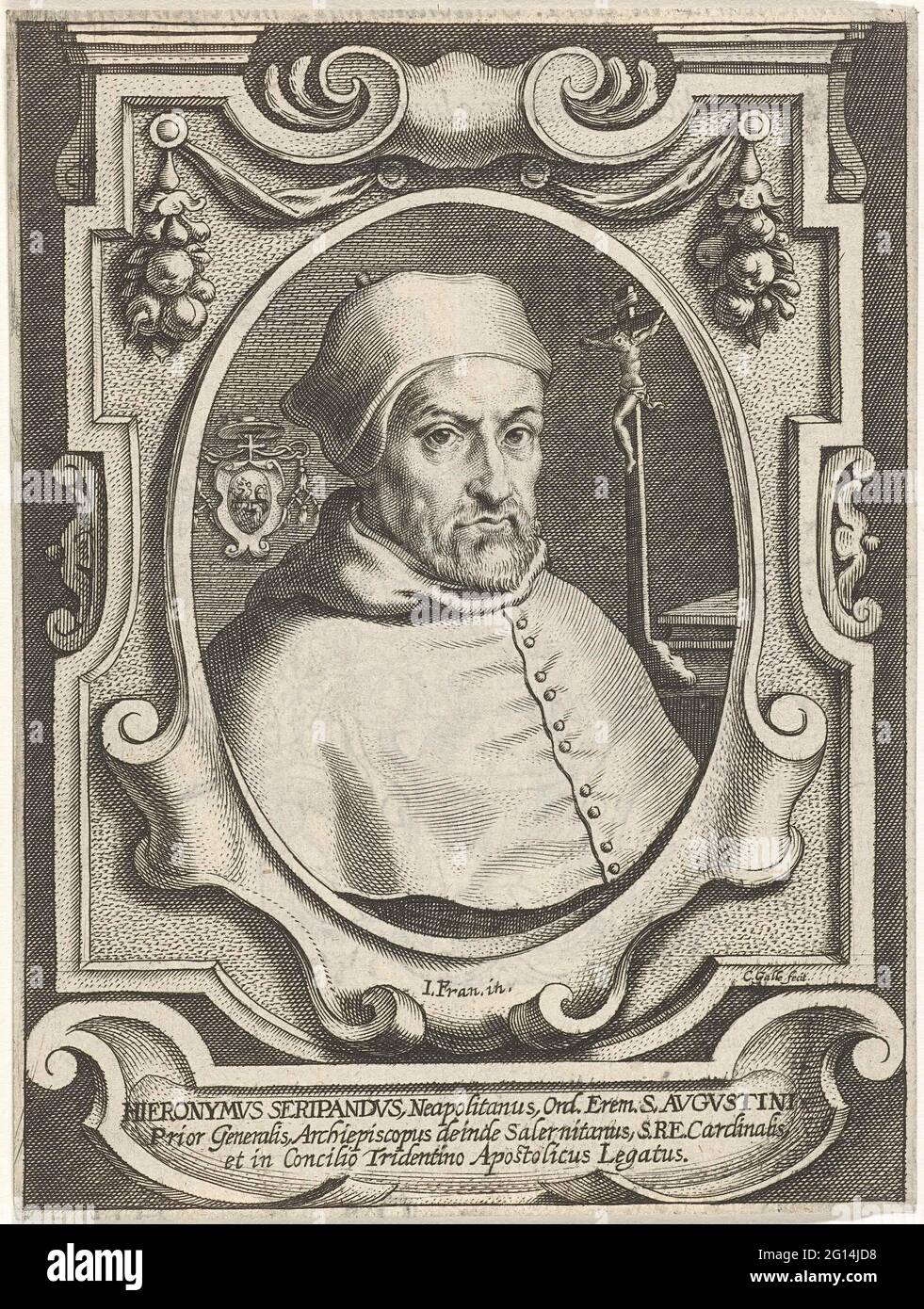 Portrait of the Augustijn and Cardinal Girolamo Seripando. Stock Photo