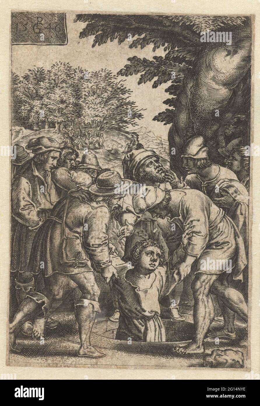 Joseph is thrown into the well by his brothers; Story of Joseph Stock