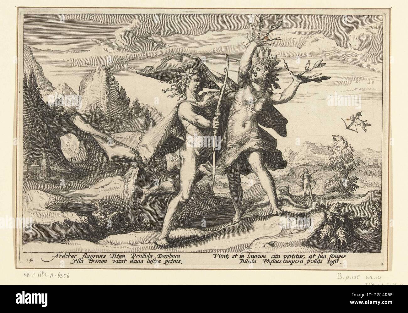 Daphne changes into a laurel tree; Ovidius' metamorphoses. When the ...