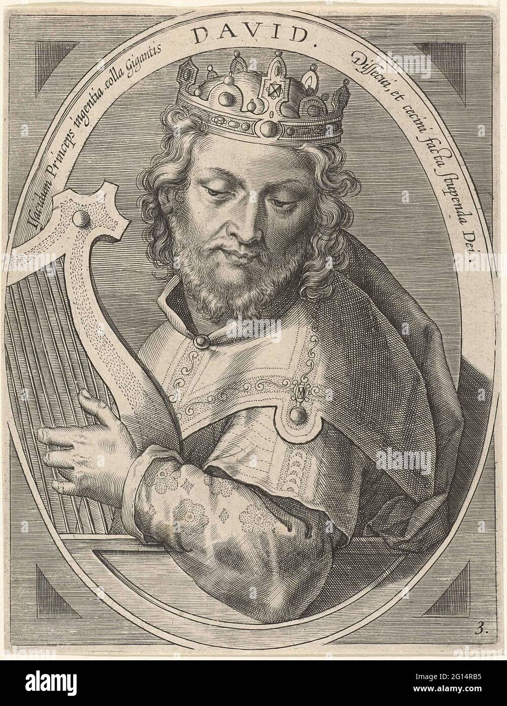 David; Icone Prophetarum Veteris Testamenti. King David, with crown and ...
