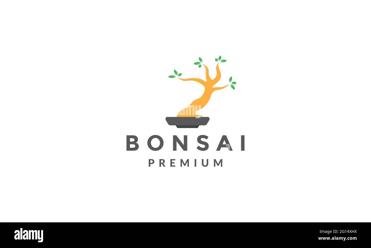 colorful plant garden bonsai logo symbol vector icon illustration