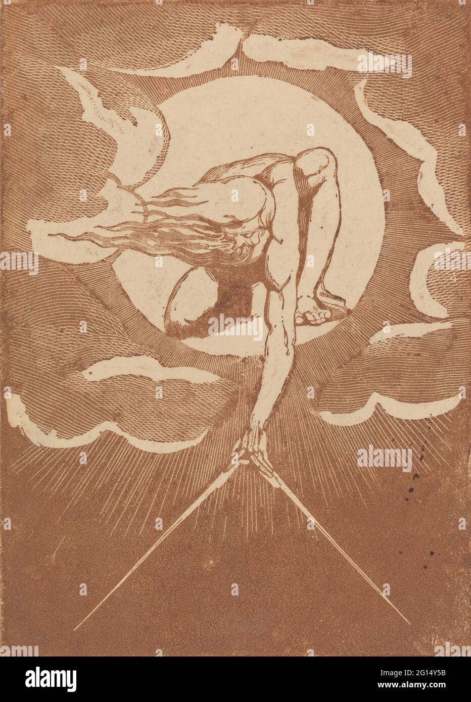 William Blake - Europe. A Prophecy, Frontispiece Proof Impression Stock Photo
