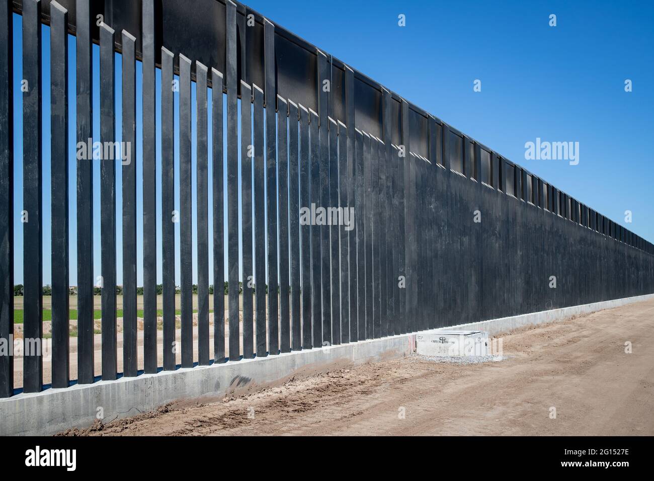 Recently constructed panels at the Trump border wall system project