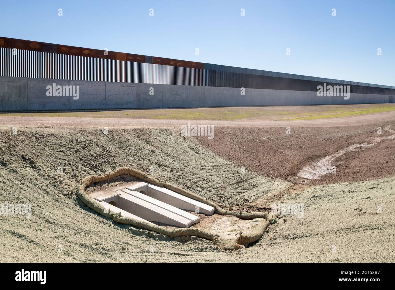 Recently constructed panels at the Trump border wall system project