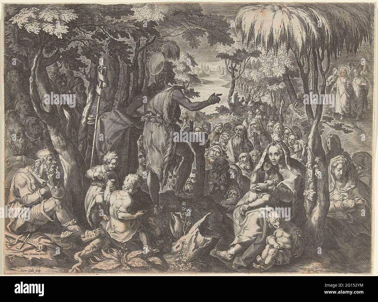 John the Baptist preaches in the wilderness; The life of John the ...