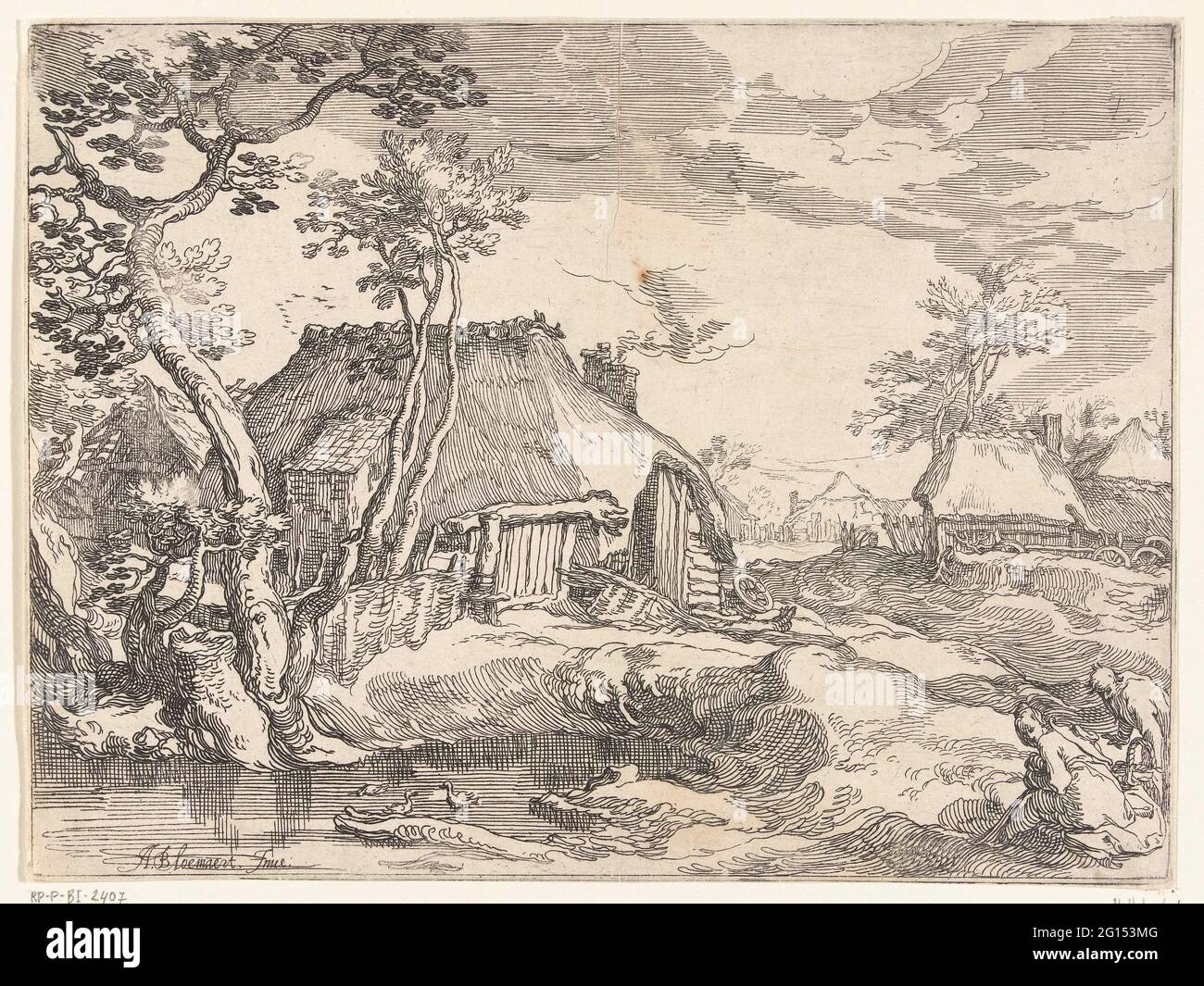 Landscape with farms on country road; Faces in the countryside Stock ...
