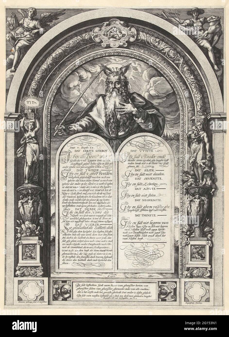 Moses with the tables of the law. Moses with the tables of the law, in ...