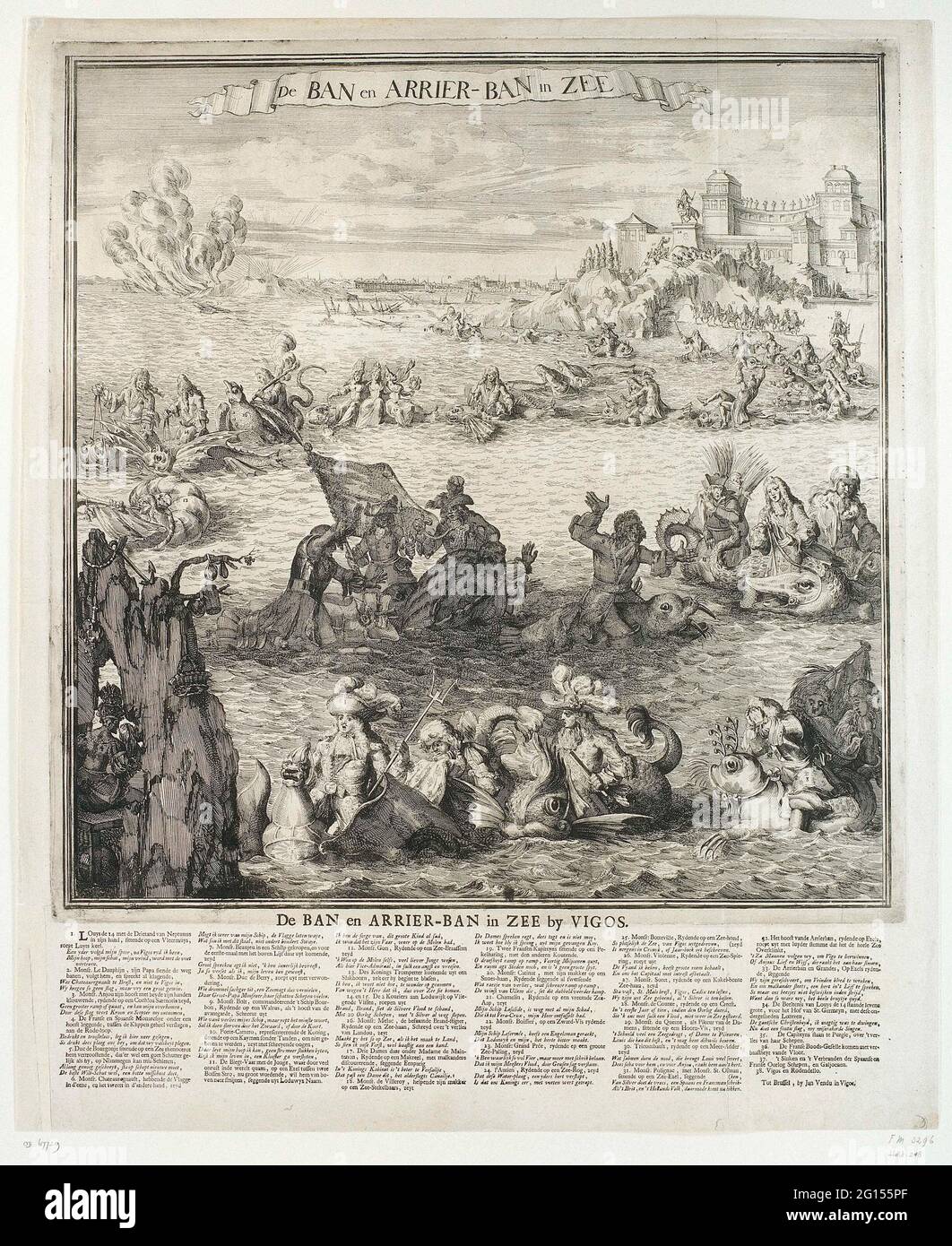 Cartoon On Taking The Silver Fleet At Vigo 1702 De Ban And Arrier Ban In The Sea The Ban And Arrier Ban In The Sea At Vigos Cartoon To Take The Spanish Silver Fleet