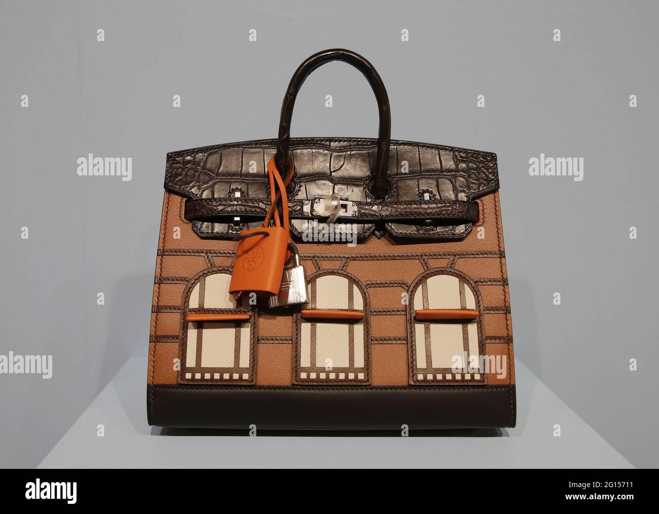 New York, USA. 04th June, 2021. The Tressage Birkin by Hermes is on display  along with other handbags & accessories when Christie's unveils the exhibit  of Luxury Week, including jewelry, handbags, watches