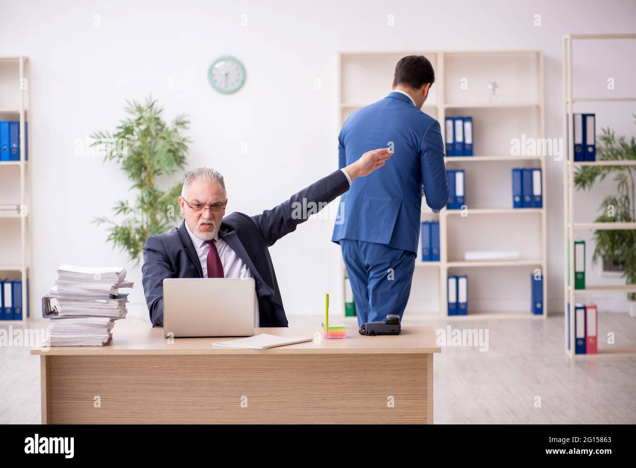 Two employees in unemployment concept Stock Photo