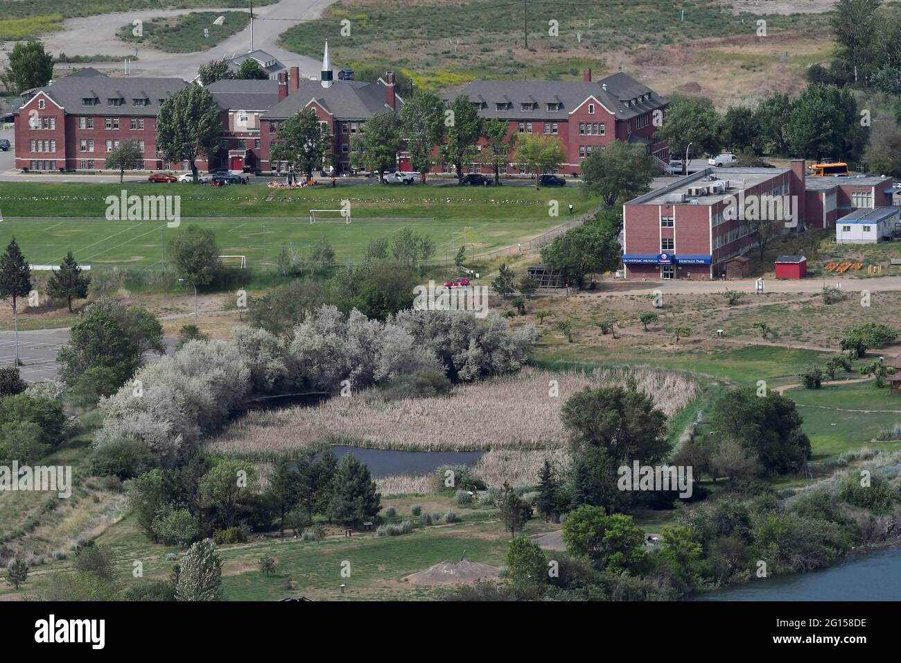 The Grounds Of The Former Kamloops Indian Residential School Are Seen After The Remains Of 215 Children Some As Young As Three Years Old Were Found At The Site In Kamloops British