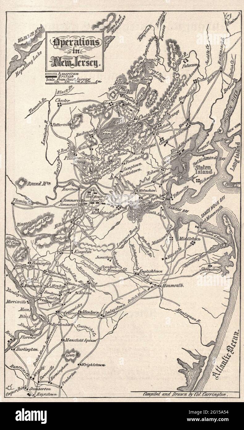 Operations in New Jersey during the American Revolution Stock Photo