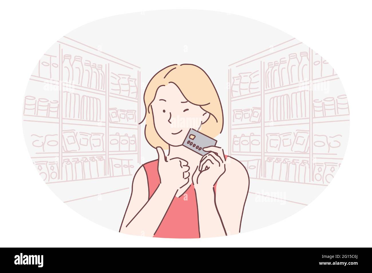 Credit card, paying, shopping, online banking, purchase, buying, customer concept. Young smiling