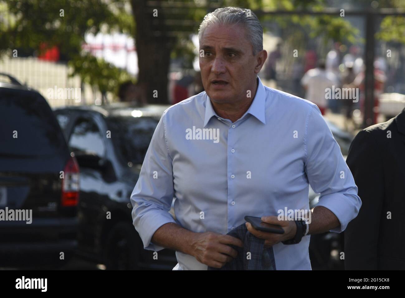 Manager of Brazilian national football team (men) Adenor Leonardo Bachi known as 'Tite' is rumoured to be resigning his position after the World Cup qulaifying game against Paraguay on Tuesday. In this picture Tite is arriving to watch a game between São Paulo v Santos at the Cícero Pompeu de Toledo Stadium also known as Morumbi Stadium in Sao Paulo, Brazil Credit: SPP Sport Press Photo. /Alamy Live News Stock Photo