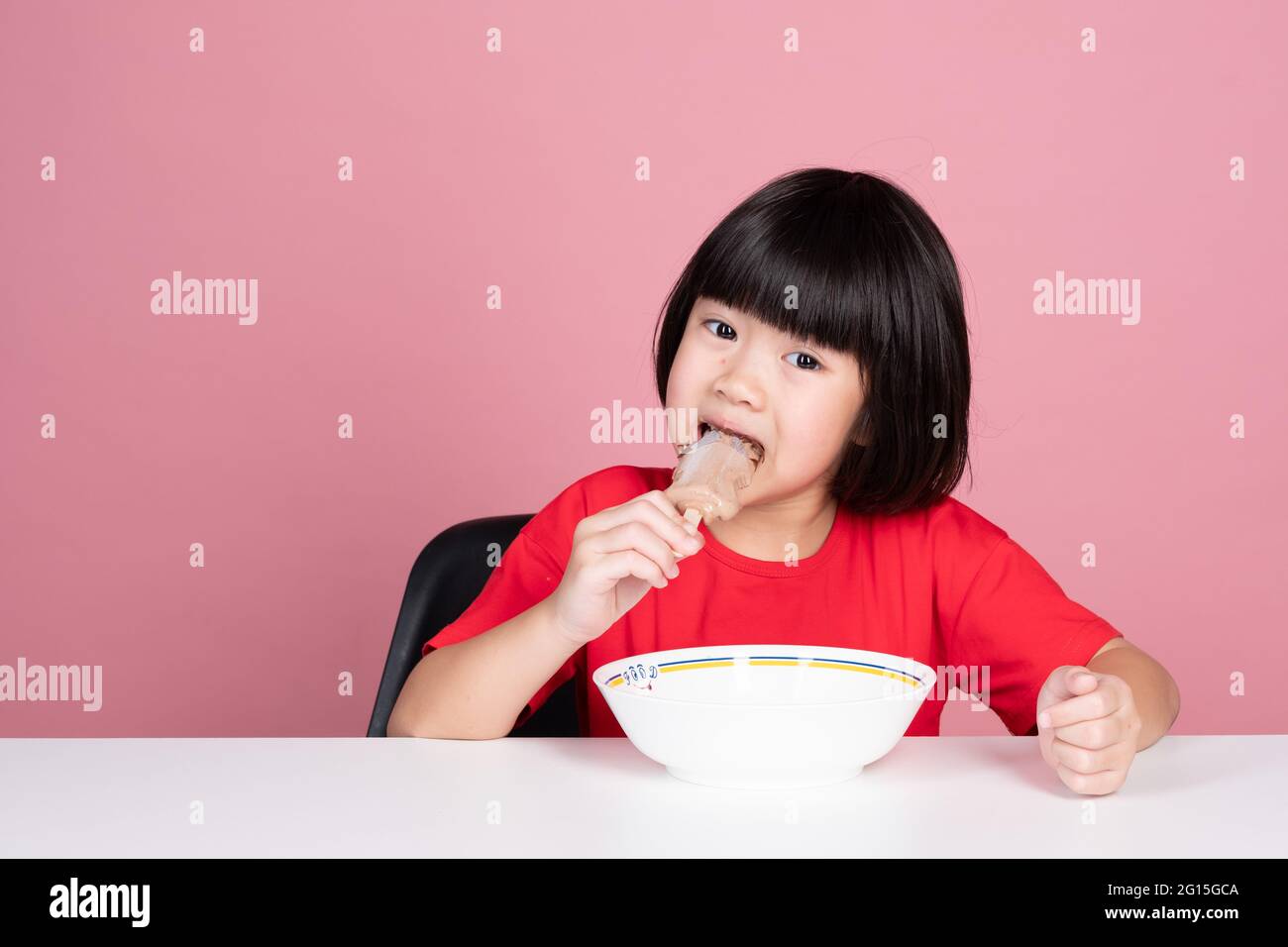 asian kid eating ice cream, summer season Stock Photo Alamy