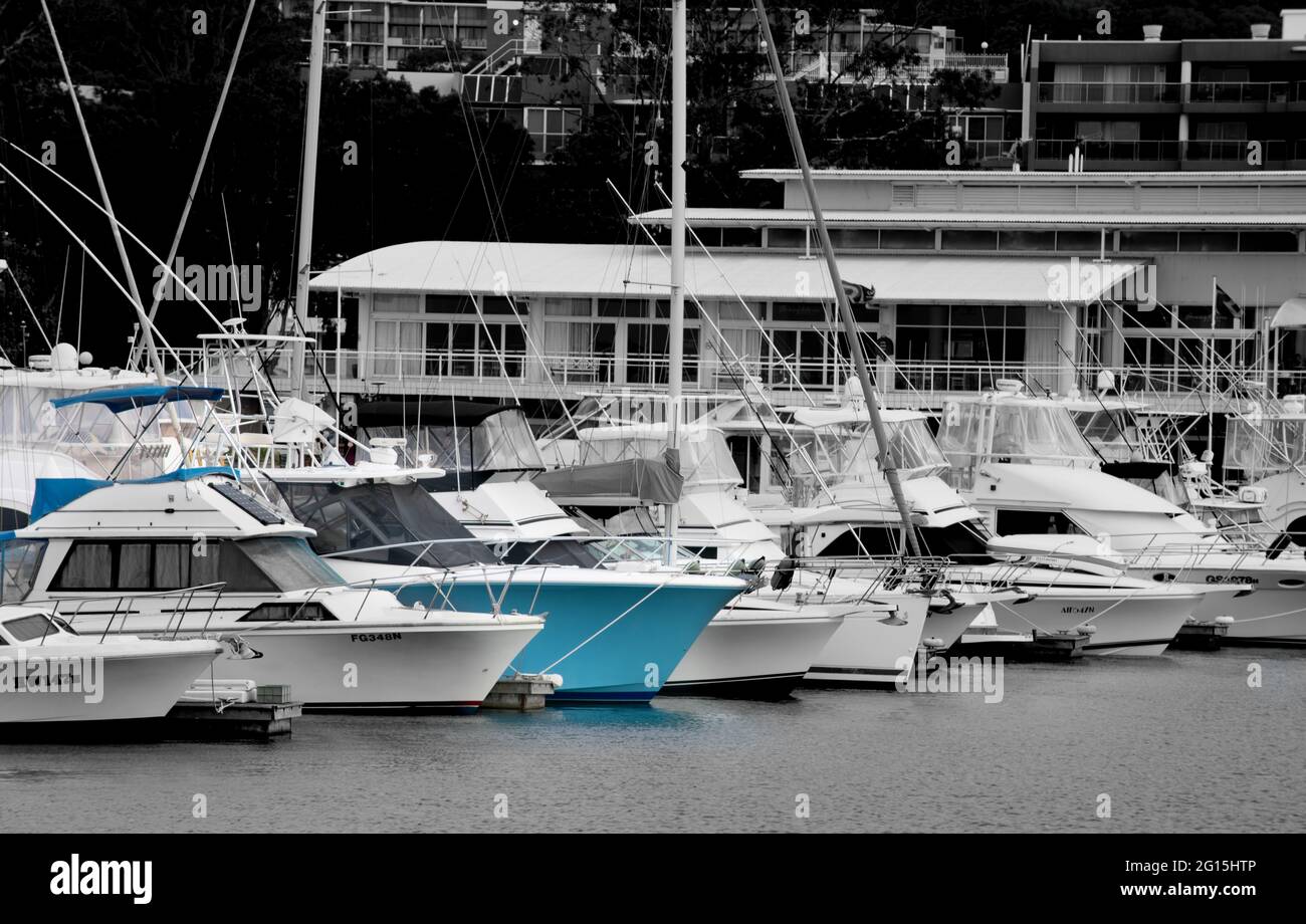 Harbour Boats Selective Coloring Stock Photo