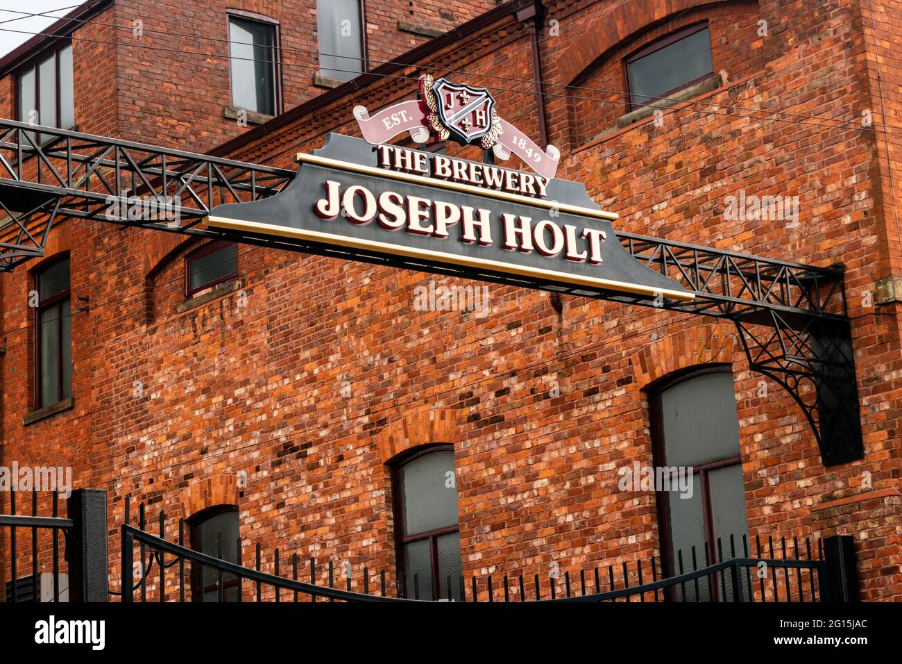 Joseph Holt brewery sign. Chhetham Hill, Manchester. Stock Photo