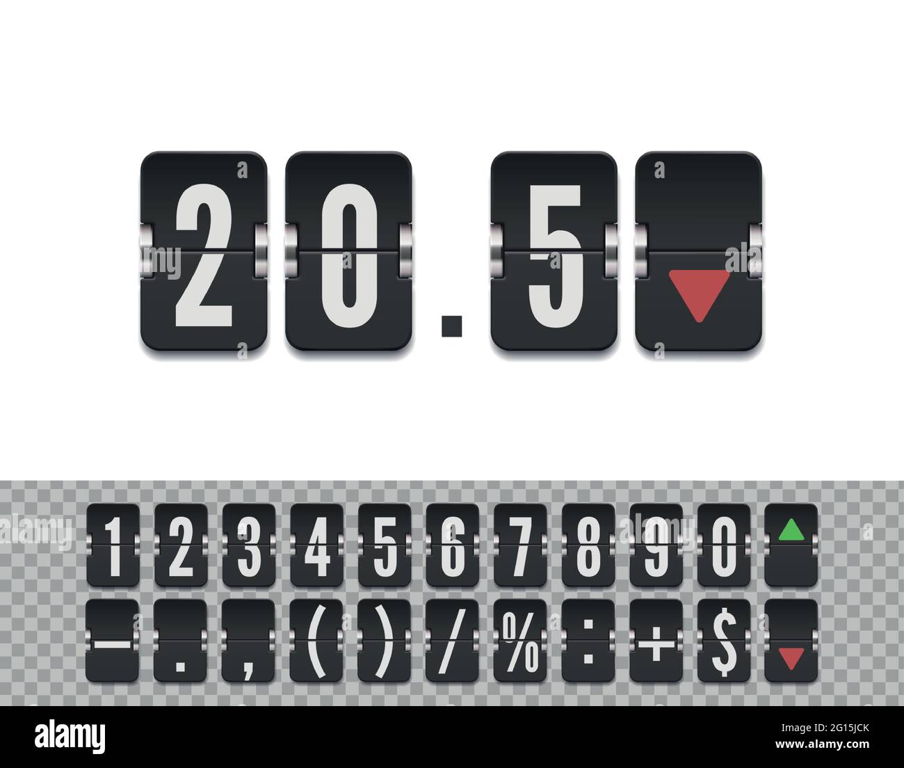 Analog countdown number font. Flip numbers and symbols font for ...