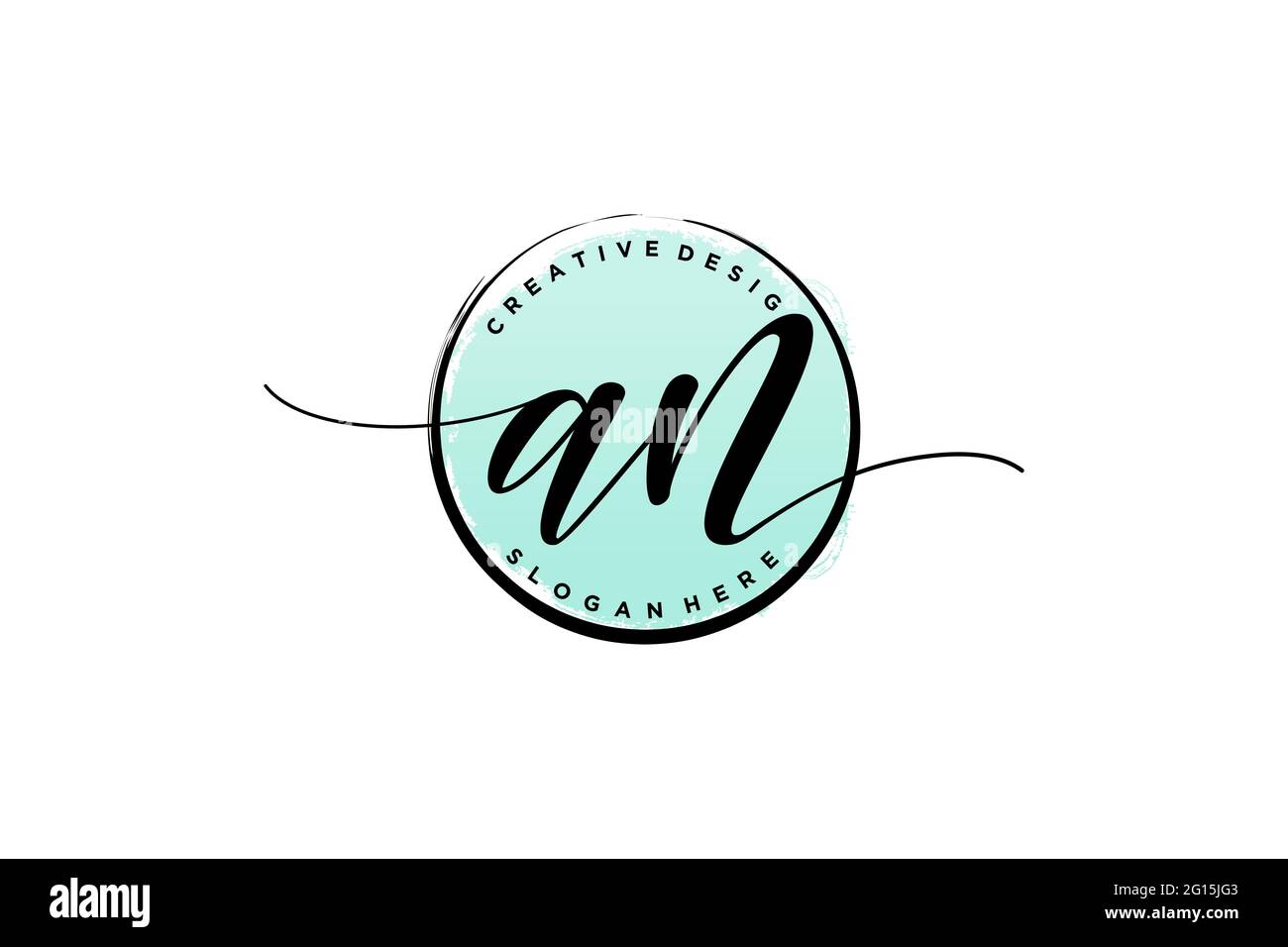 AN handwriting logo with circle template vector signature, wedding ...