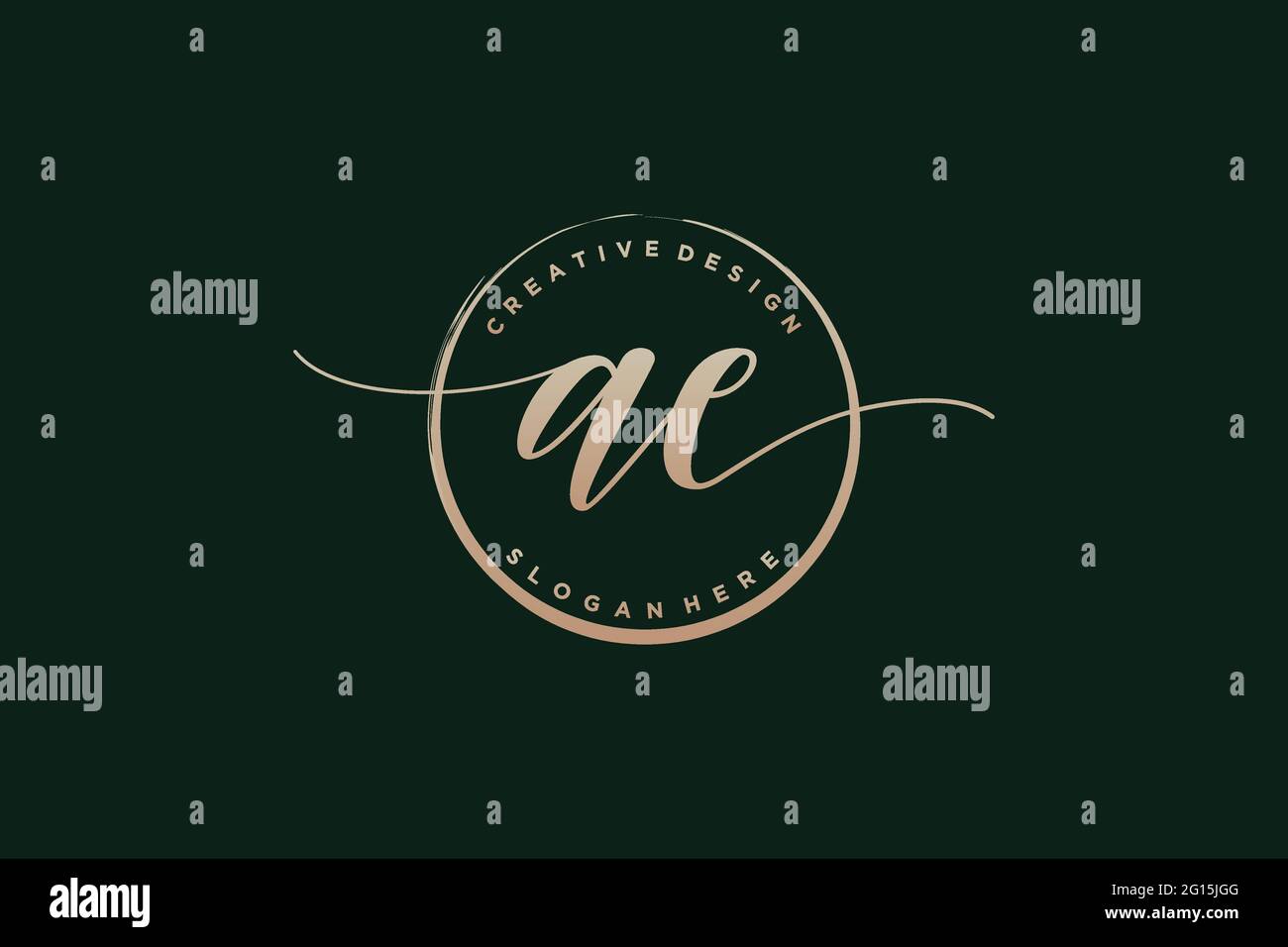 AE handwriting logo with circle template vector signature, wedding ...
