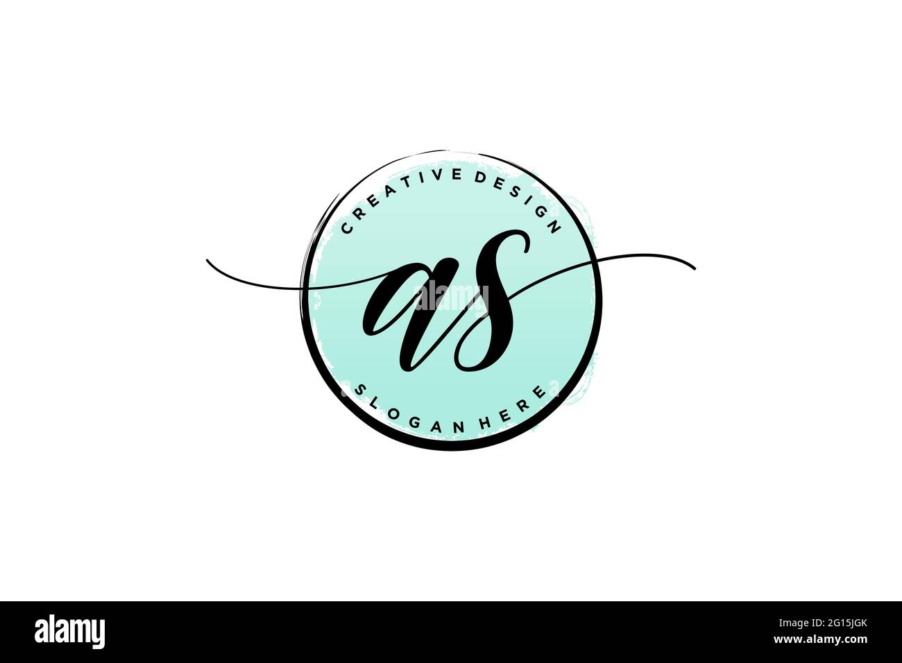 AS handwriting logo with circle template vector signature, wedding ...