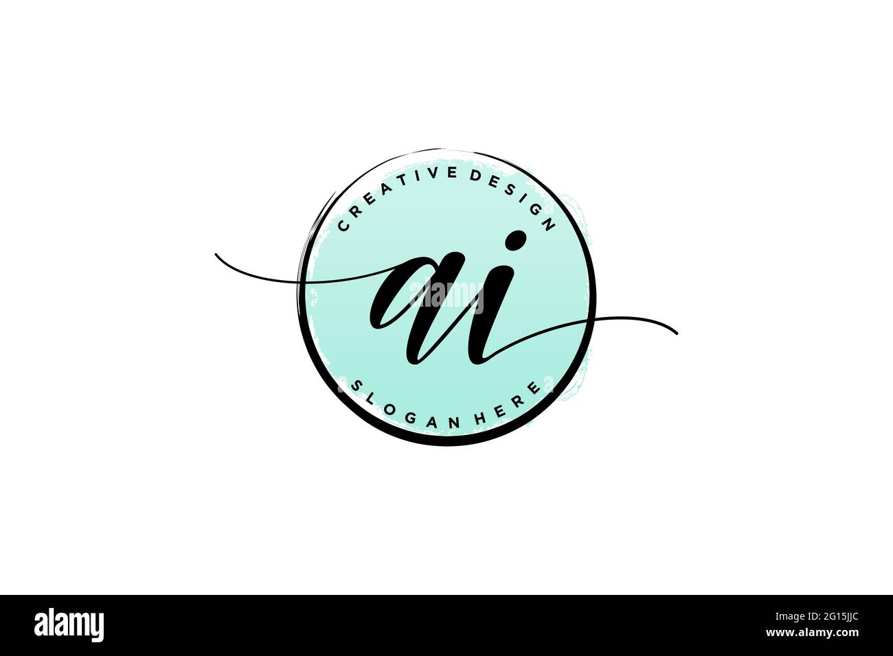 AI handwriting logo with circle template vector signature, wedding ...
