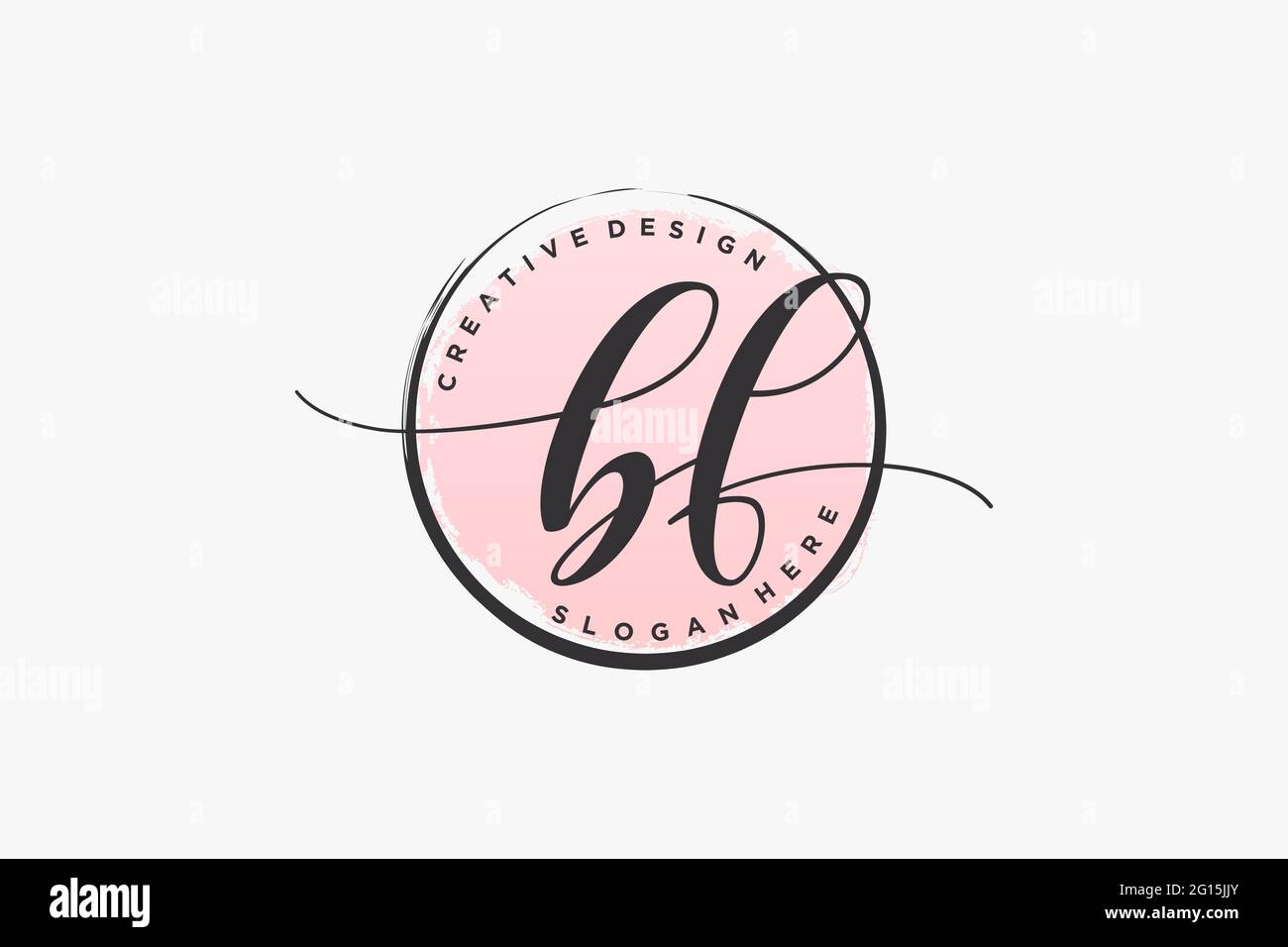 BF handwriting logo with circle template vector signature, wedding ...
