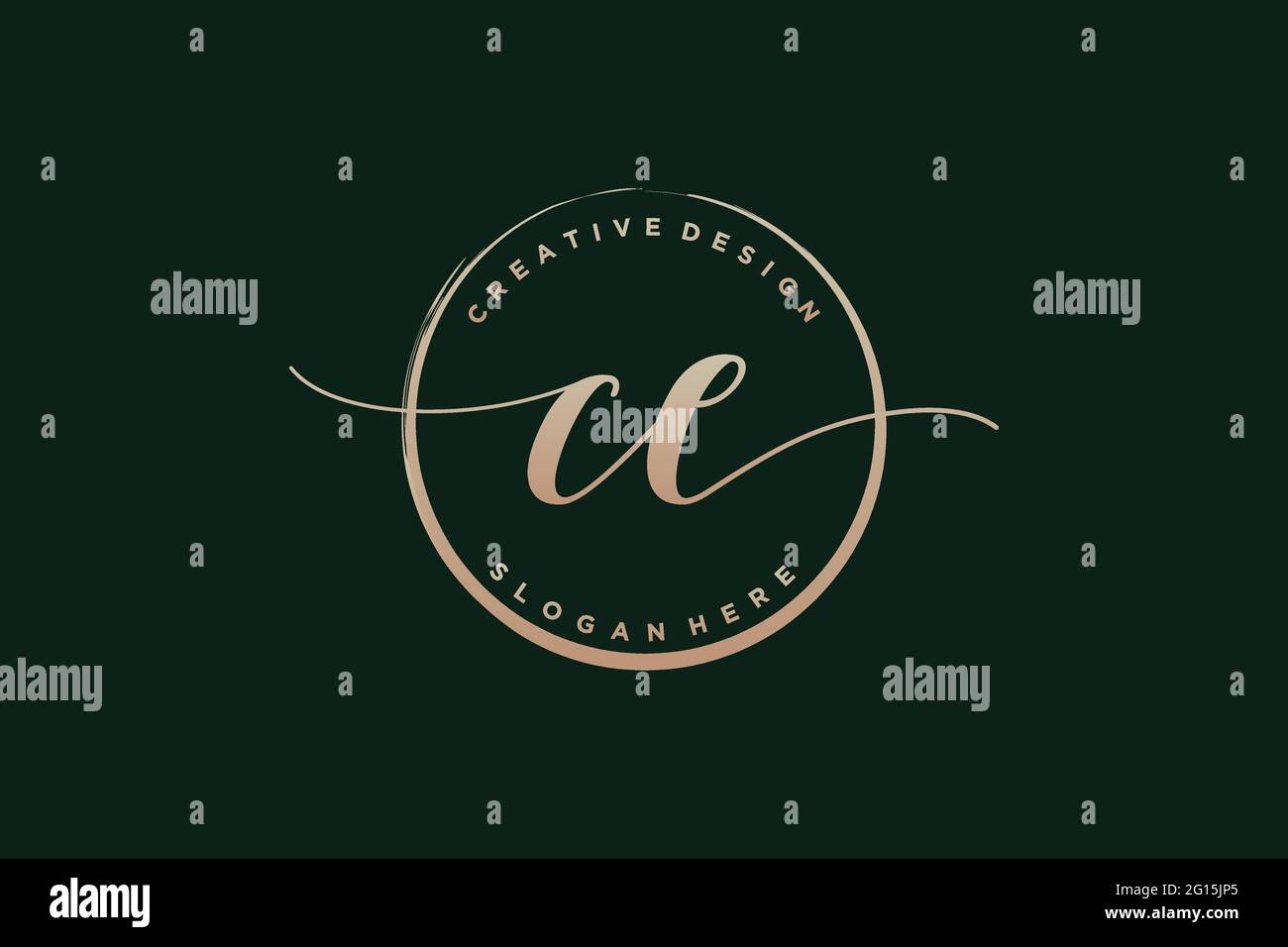CE handwriting logo with circle template vector signature, wedding ...