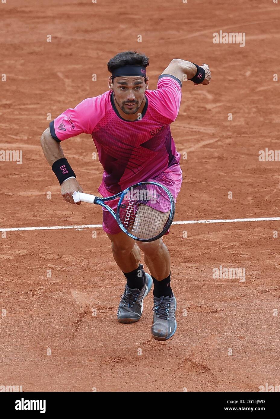 Paris, France. 04th June, 2021. Fabio Fognini of Italy during the Roland- Garros 2021, Grand Slam tennis tournament on June 4, 2021 at Roland-Garros  stadium in Paris, France - Photo Nicol Knightman /