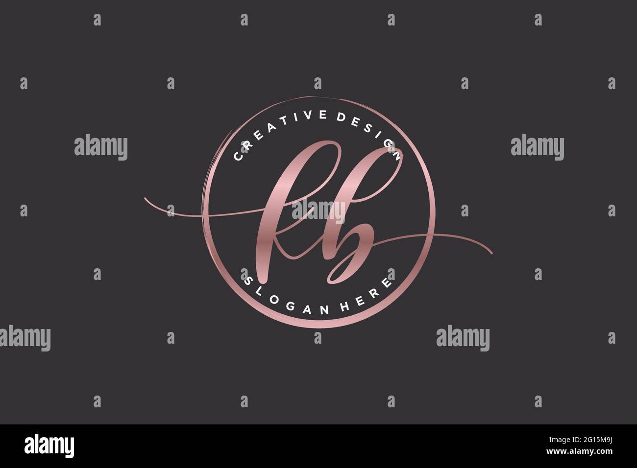 KB handwriting logo with circle template vector signature, wedding, fashion, floral and botanical with creative template. Stock Vector