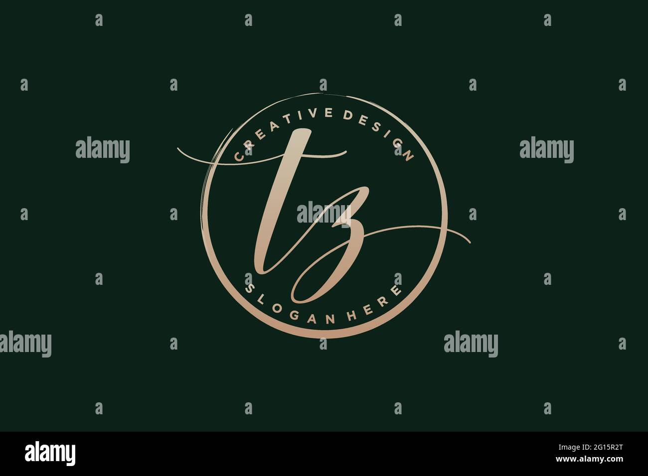 TZ handwriting logo with circle template vector signature, wedding ...