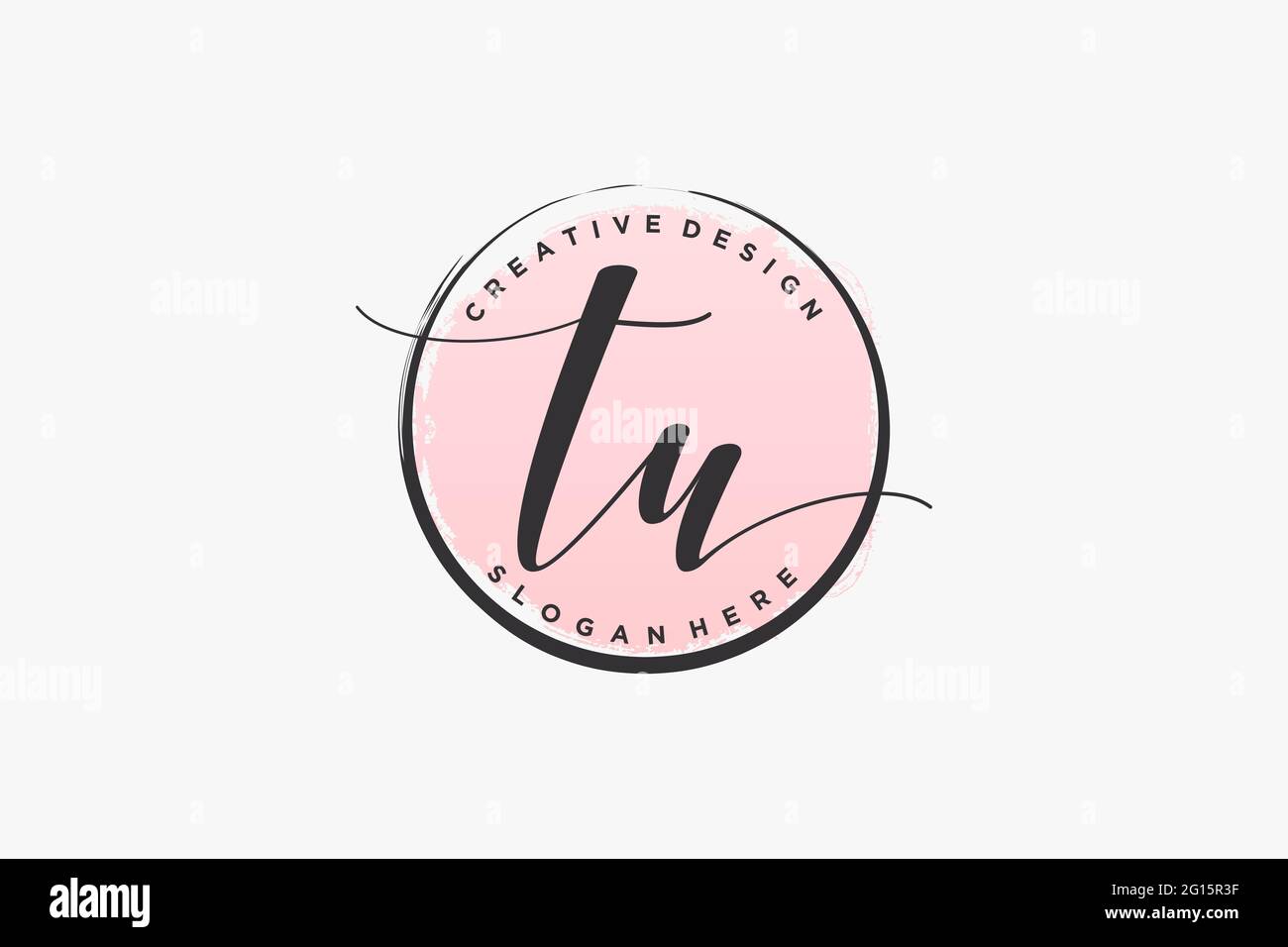 TU handwriting logo with circle template vector signature, wedding ...