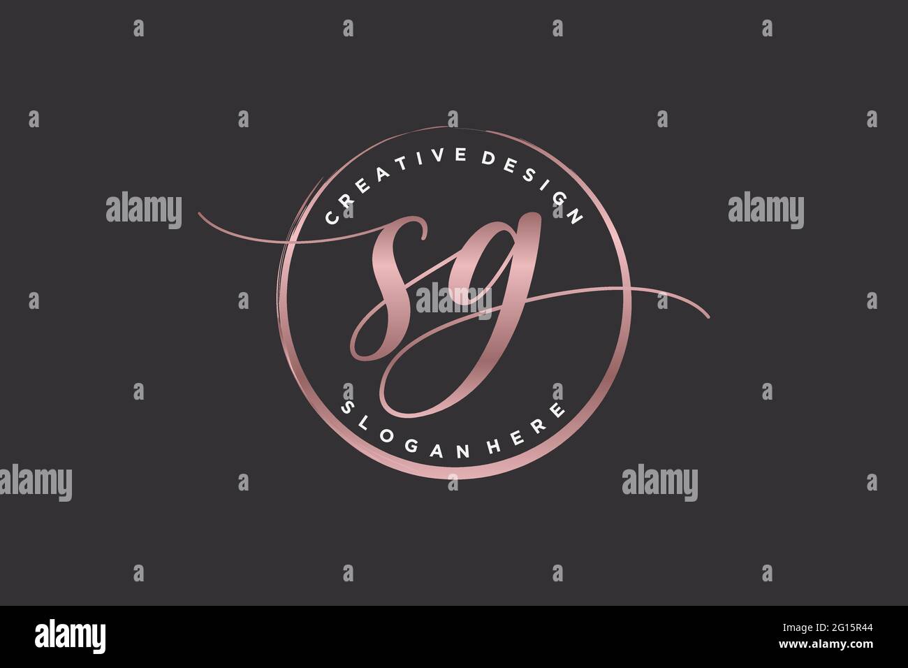 SG handwriting logo with circle template vector signature, wedding ...
