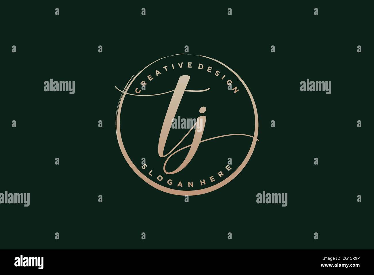 TJ handwriting logo with circle template vector signature, wedding ...