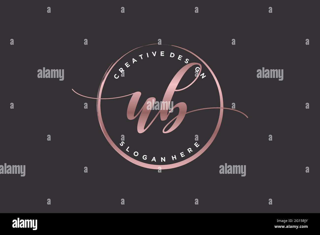 UB handwriting logo with circle template vector signature, wedding ...
