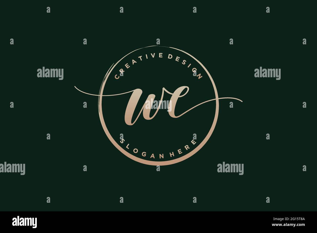 WE handwriting logo with circle template vector signature, wedding ...