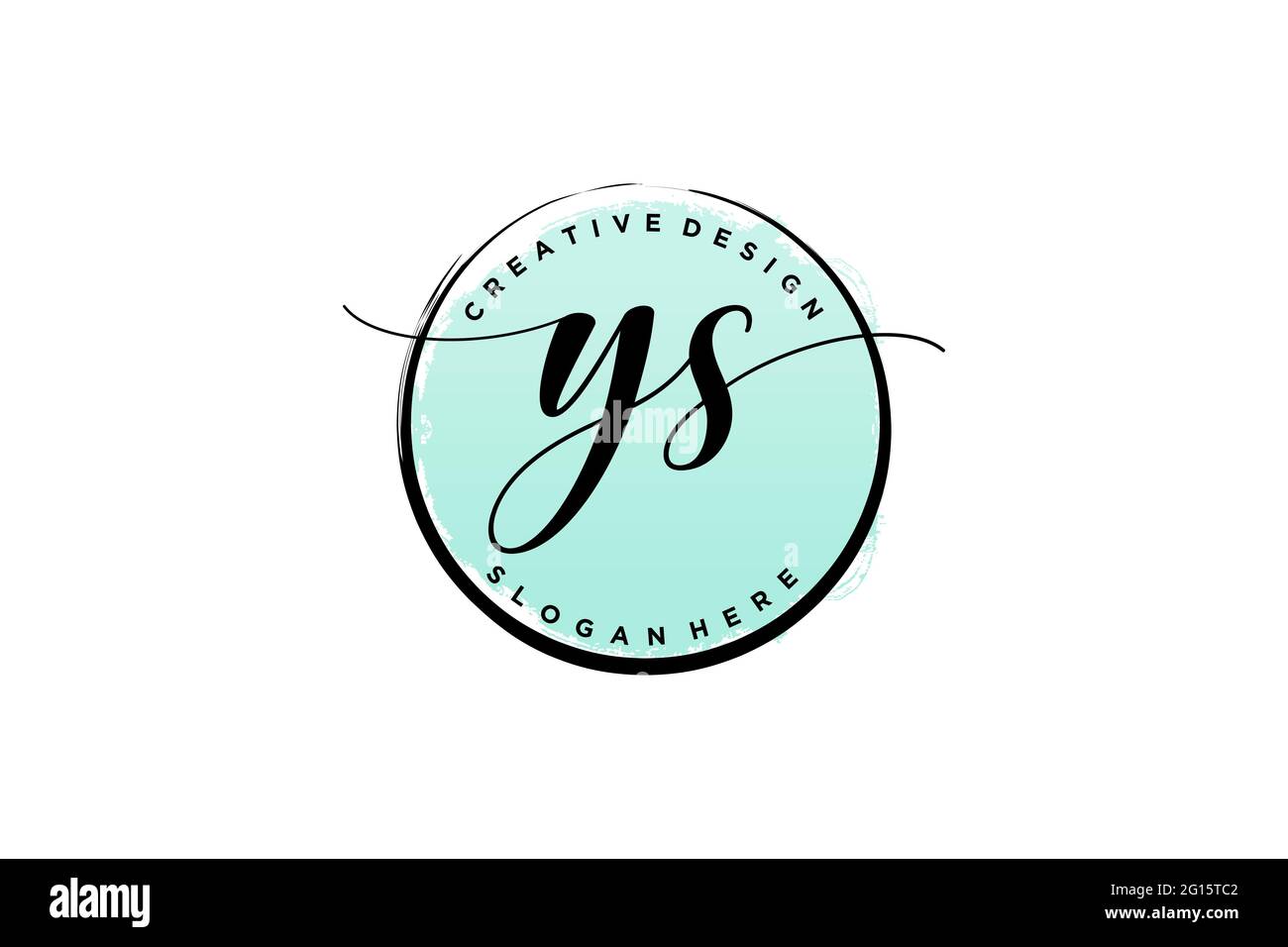 YS handwriting logo with circle template vector signature, wedding ...