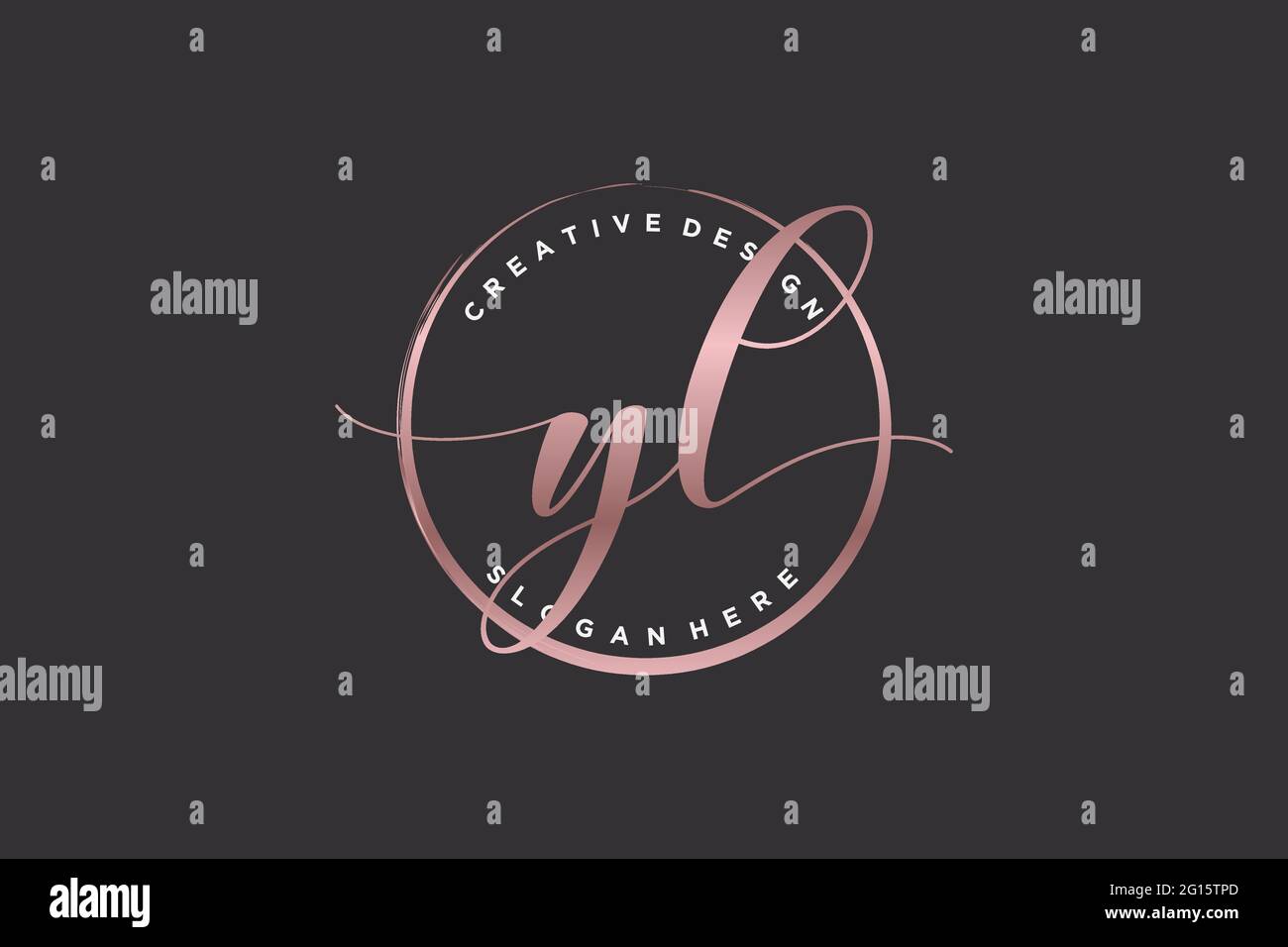 YL handwriting logo with circle template vector signature, wedding ...