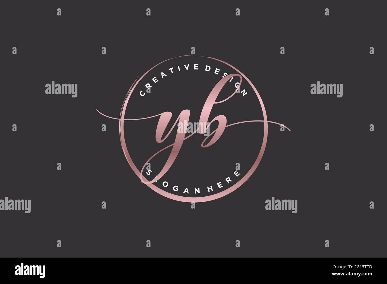 YB handwriting logo with circle template vector signature, wedding ...