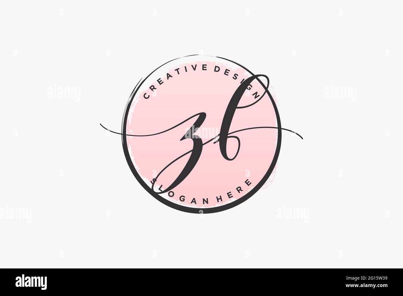 ZF handwriting logo with circle template vector signature, wedding ...