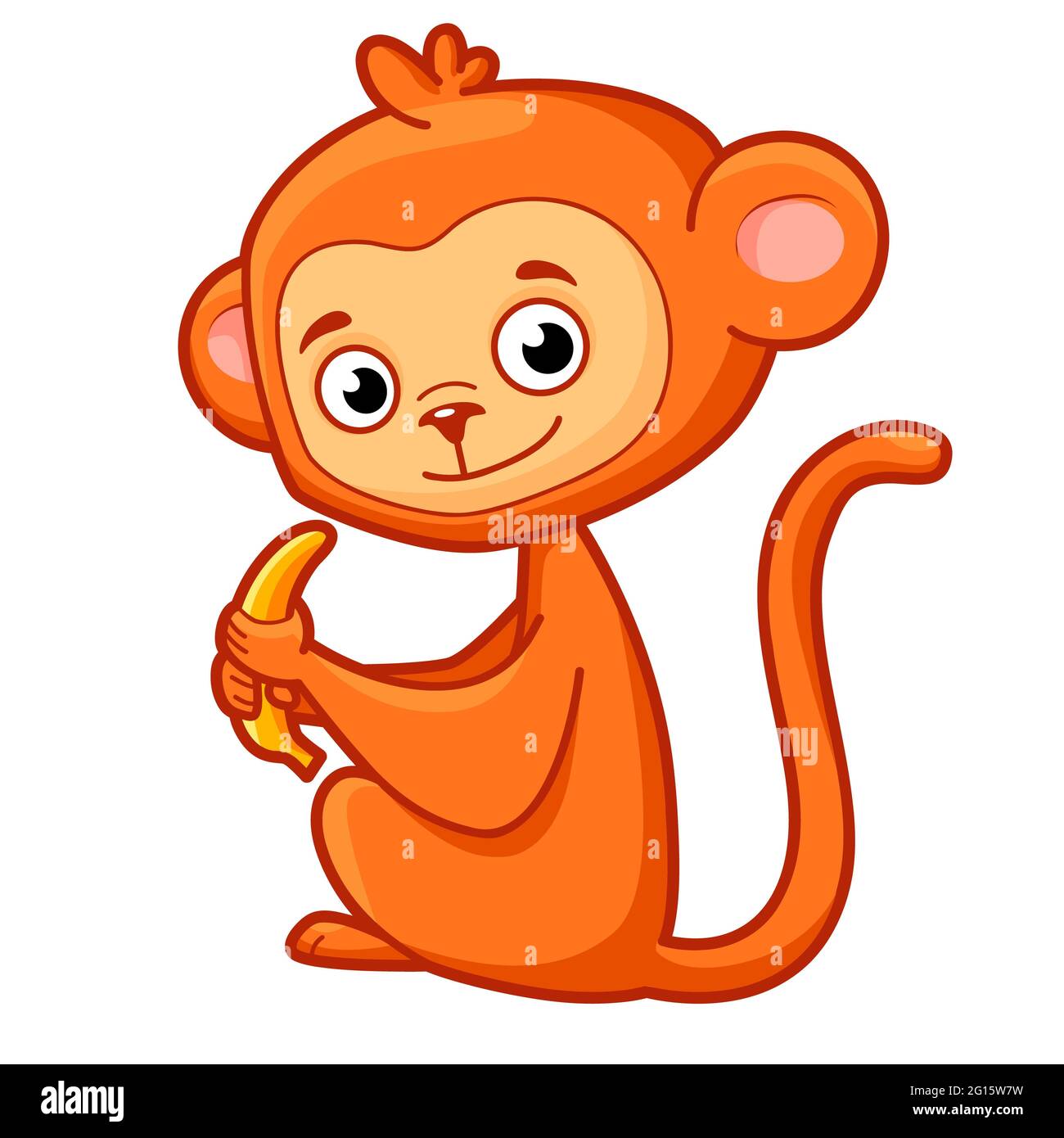 Cute monkey cartoon. Monkey clipart illustration Stock Photo - Alamy